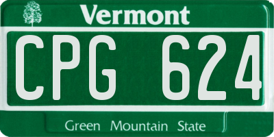 VT license plate CPG624