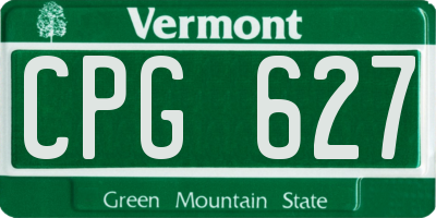 VT license plate CPG627