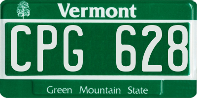 VT license plate CPG628