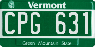 VT license plate CPG631