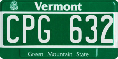 VT license plate CPG632