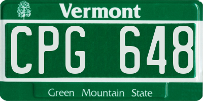 VT license plate CPG648