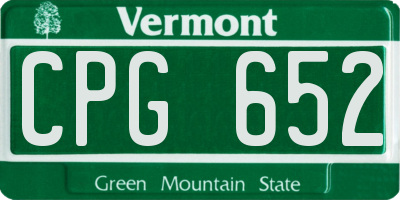 VT license plate CPG652