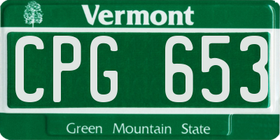 VT license plate CPG653