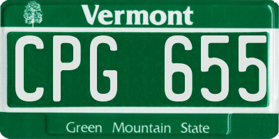 VT license plate CPG655