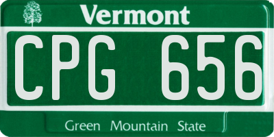 VT license plate CPG656