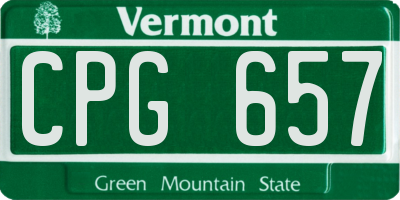 VT license plate CPG657
