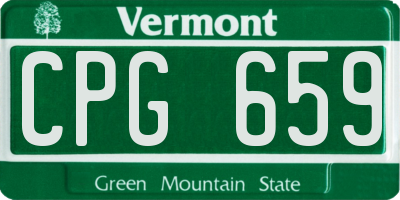 VT license plate CPG659