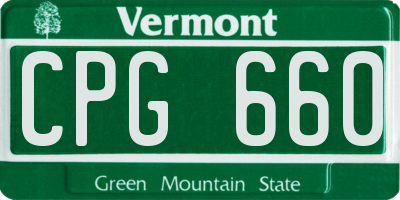 VT license plate CPG660
