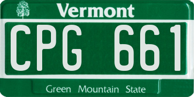VT license plate CPG661