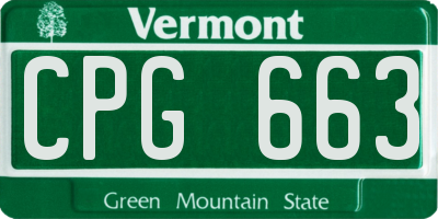 VT license plate CPG663