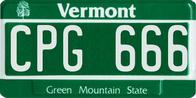 VT license plate CPG666