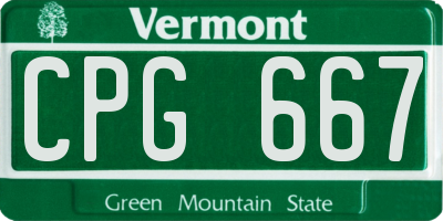 VT license plate CPG667
