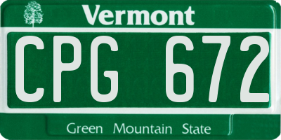 VT license plate CPG672