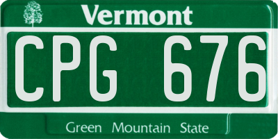 VT license plate CPG676