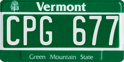 VT license plate CPG677