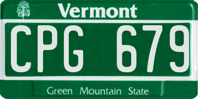 VT license plate CPG679