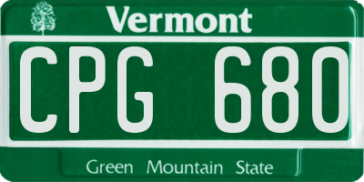 VT license plate CPG680