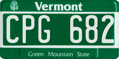 VT license plate CPG682