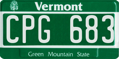 VT license plate CPG683