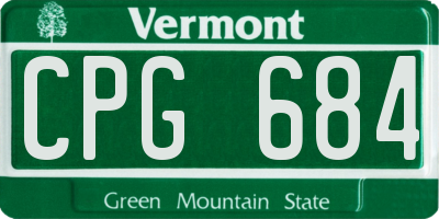 VT license plate CPG684