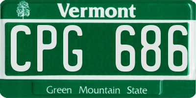 VT license plate CPG686
