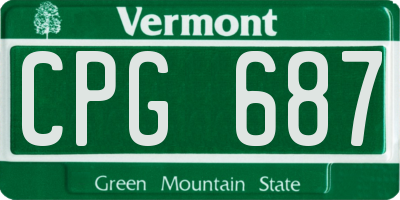 VT license plate CPG687