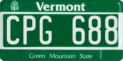 VT license plate CPG688