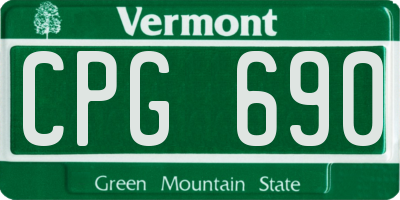 VT license plate CPG690