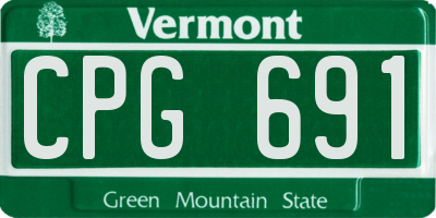 VT license plate CPG691