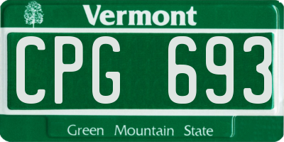 VT license plate CPG693