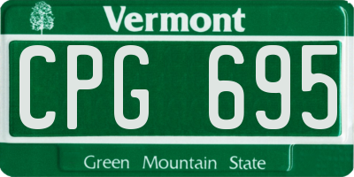 VT license plate CPG695