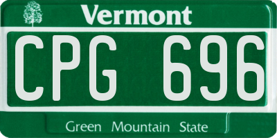 VT license plate CPG696