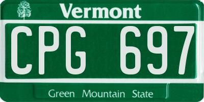 VT license plate CPG697
