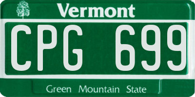 VT license plate CPG699