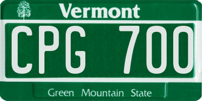 VT license plate CPG700