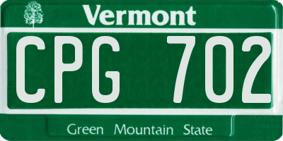 VT license plate CPG702