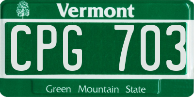 VT license plate CPG703