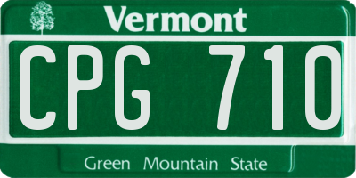 VT license plate CPG710