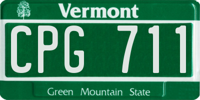 VT license plate CPG711