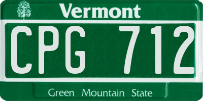 VT license plate CPG712
