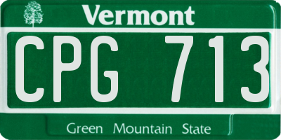 VT license plate CPG713