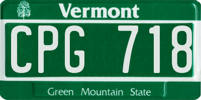 VT license plate CPG718