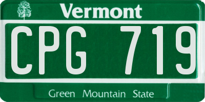 VT license plate CPG719