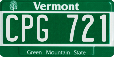 VT license plate CPG721