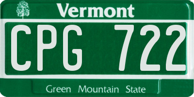 VT license plate CPG722