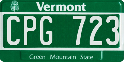 VT license plate CPG723
