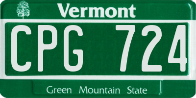 VT license plate CPG724