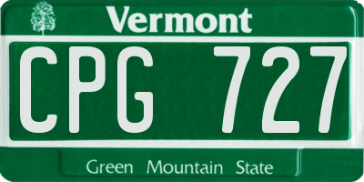 VT license plate CPG727