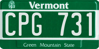 VT license plate CPG731